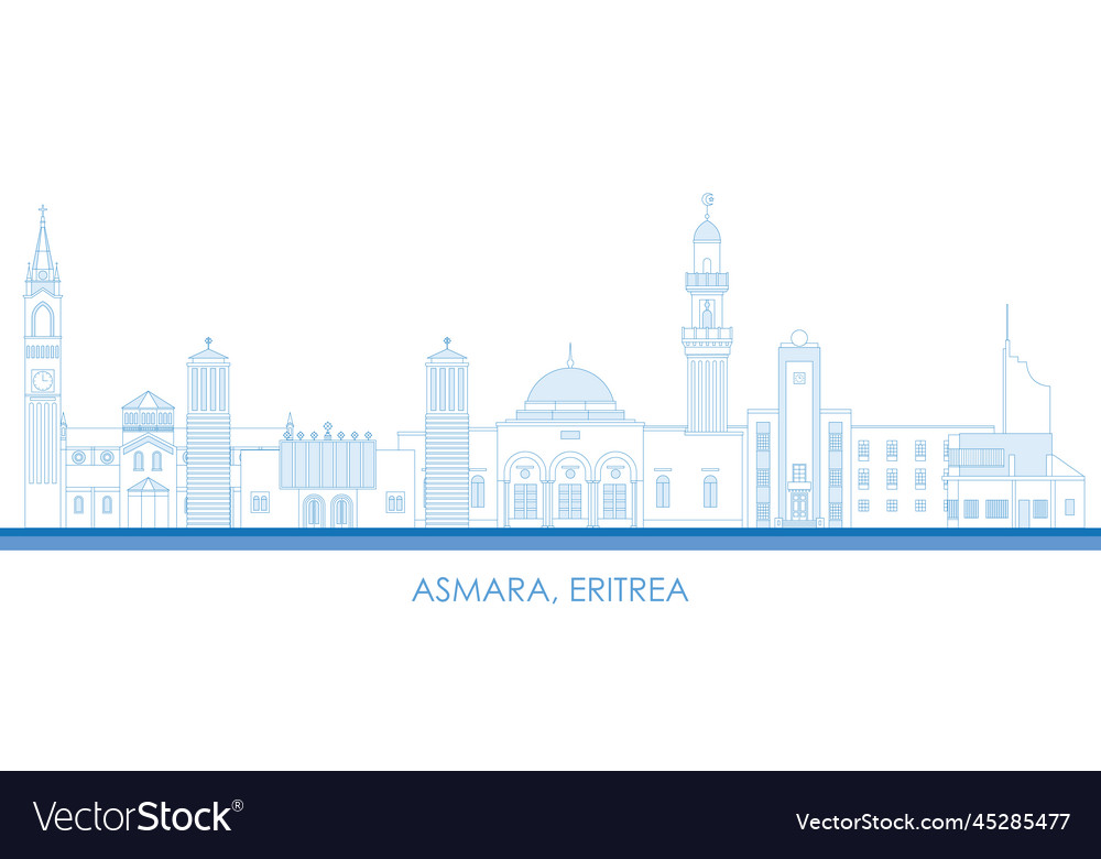 Outline skyline panorama of city asmara