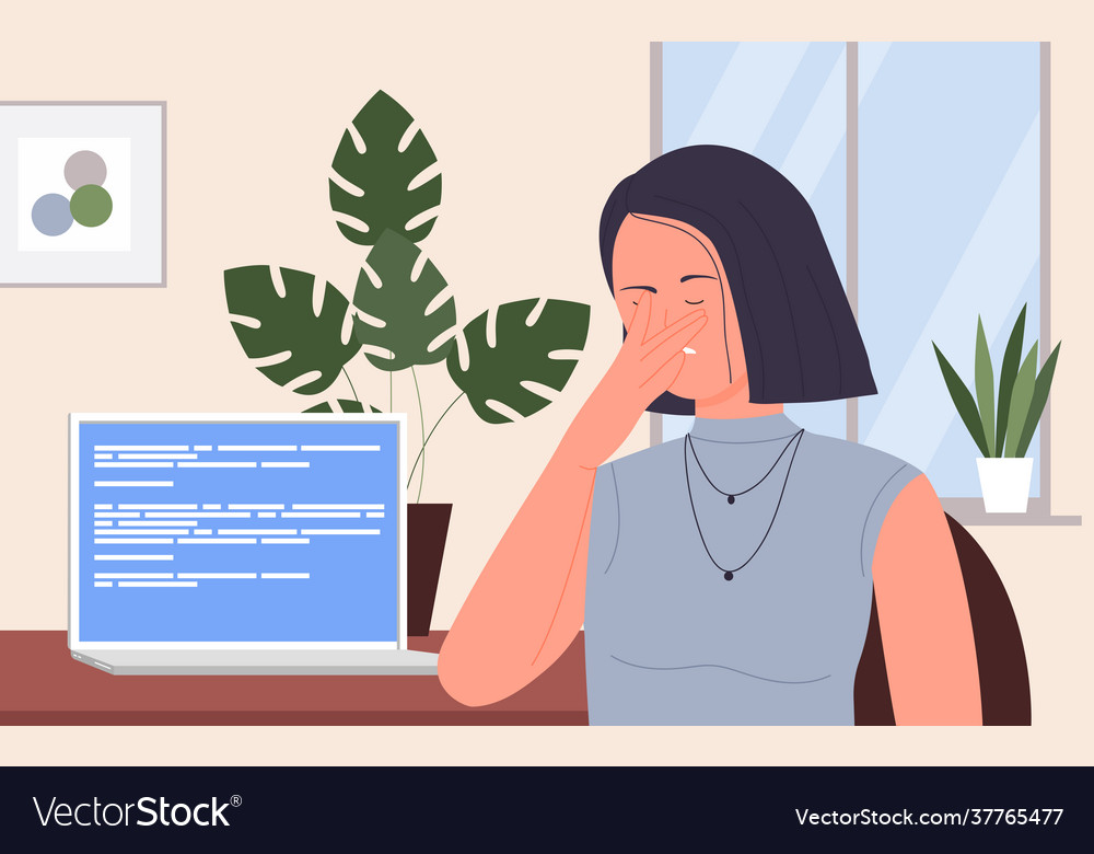 People with computer tech error in office
