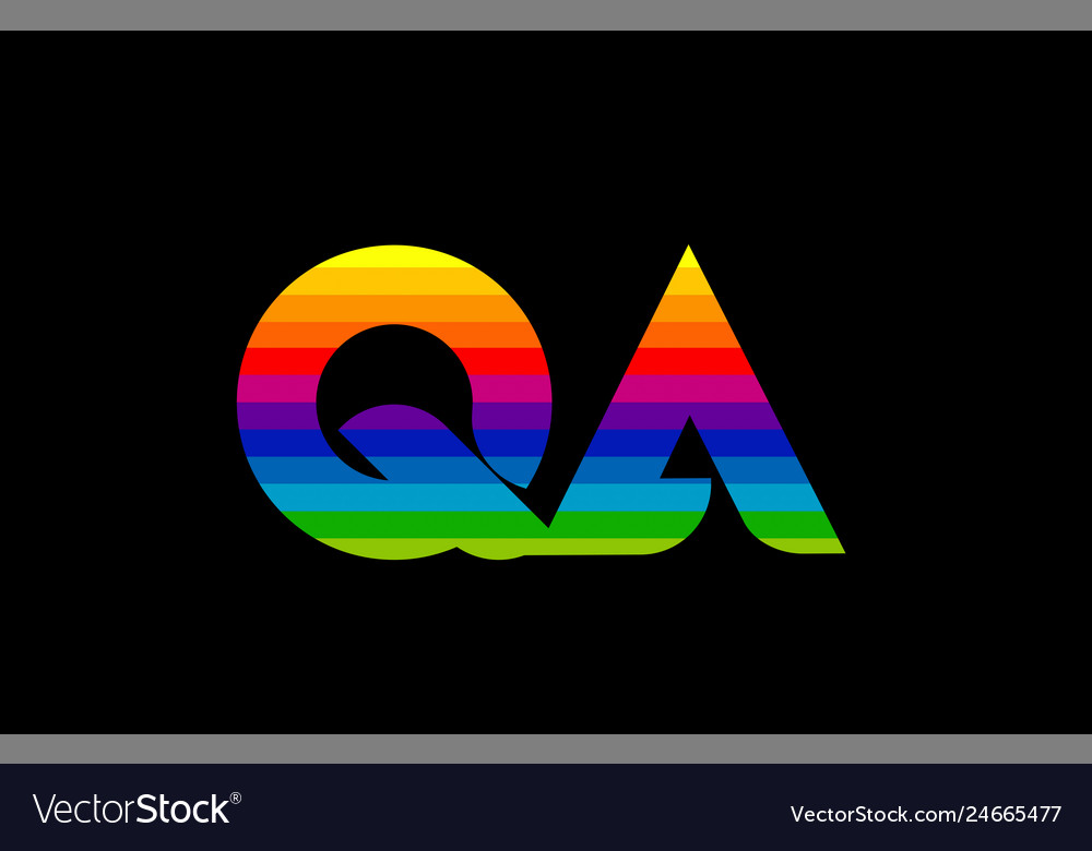Rainbow color colored colorful alphabet letter qa