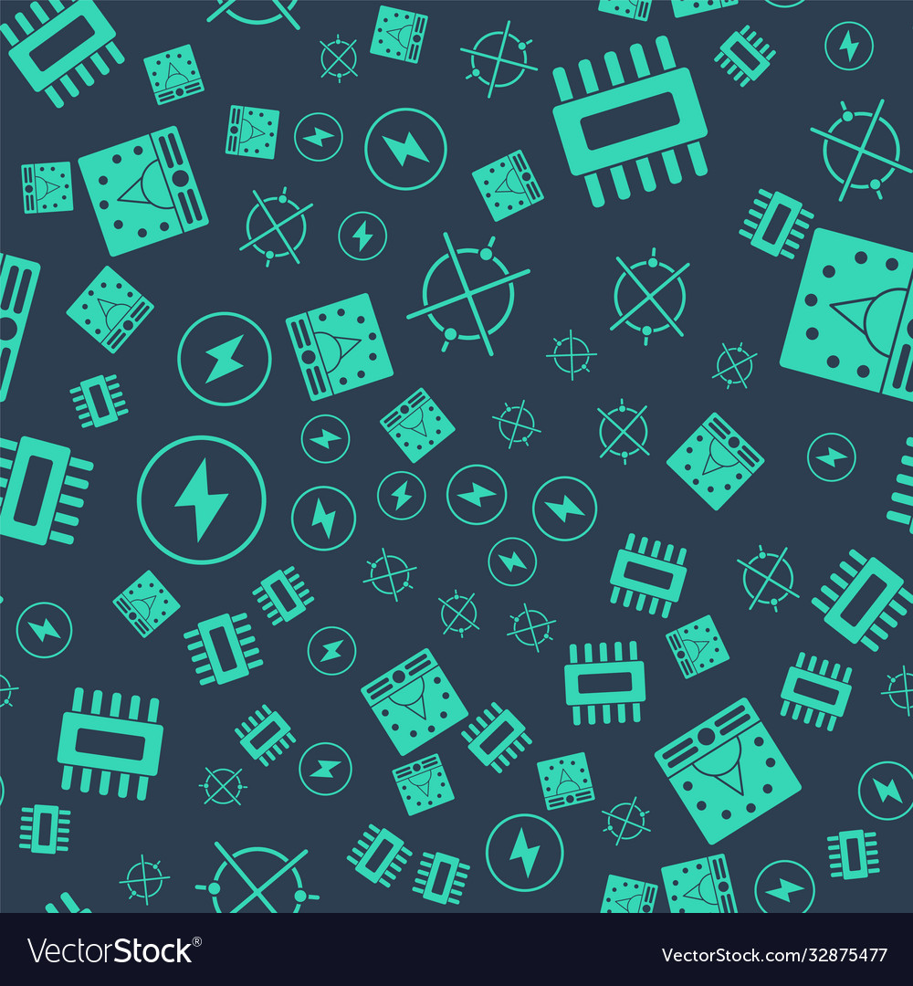 Set electric circuit scheme processor vector image Set electric circuit scheme processor