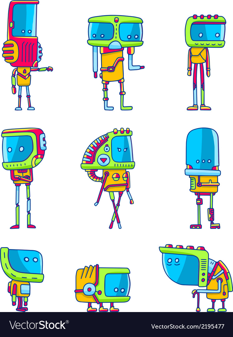 Set of funny robots