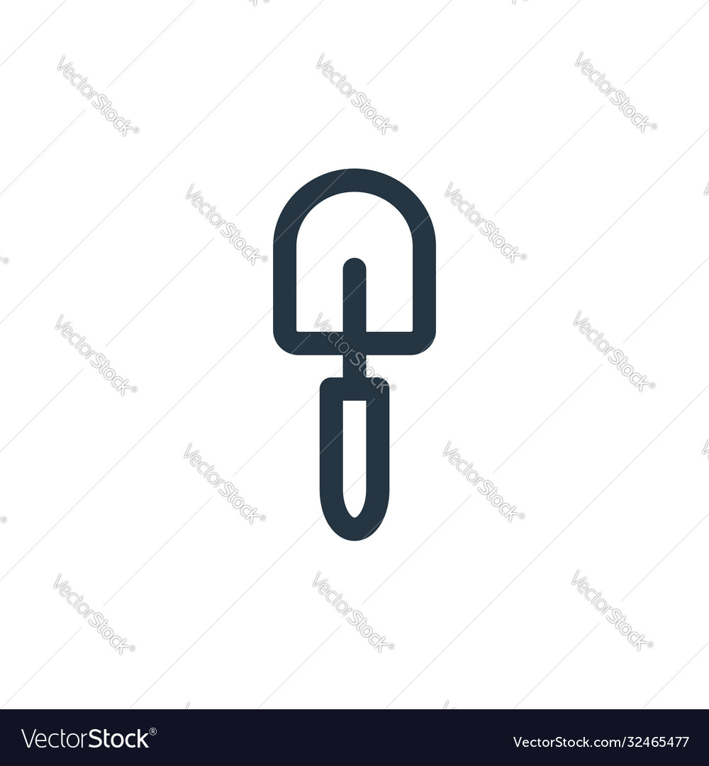 Shovel icon isolated on white background outline