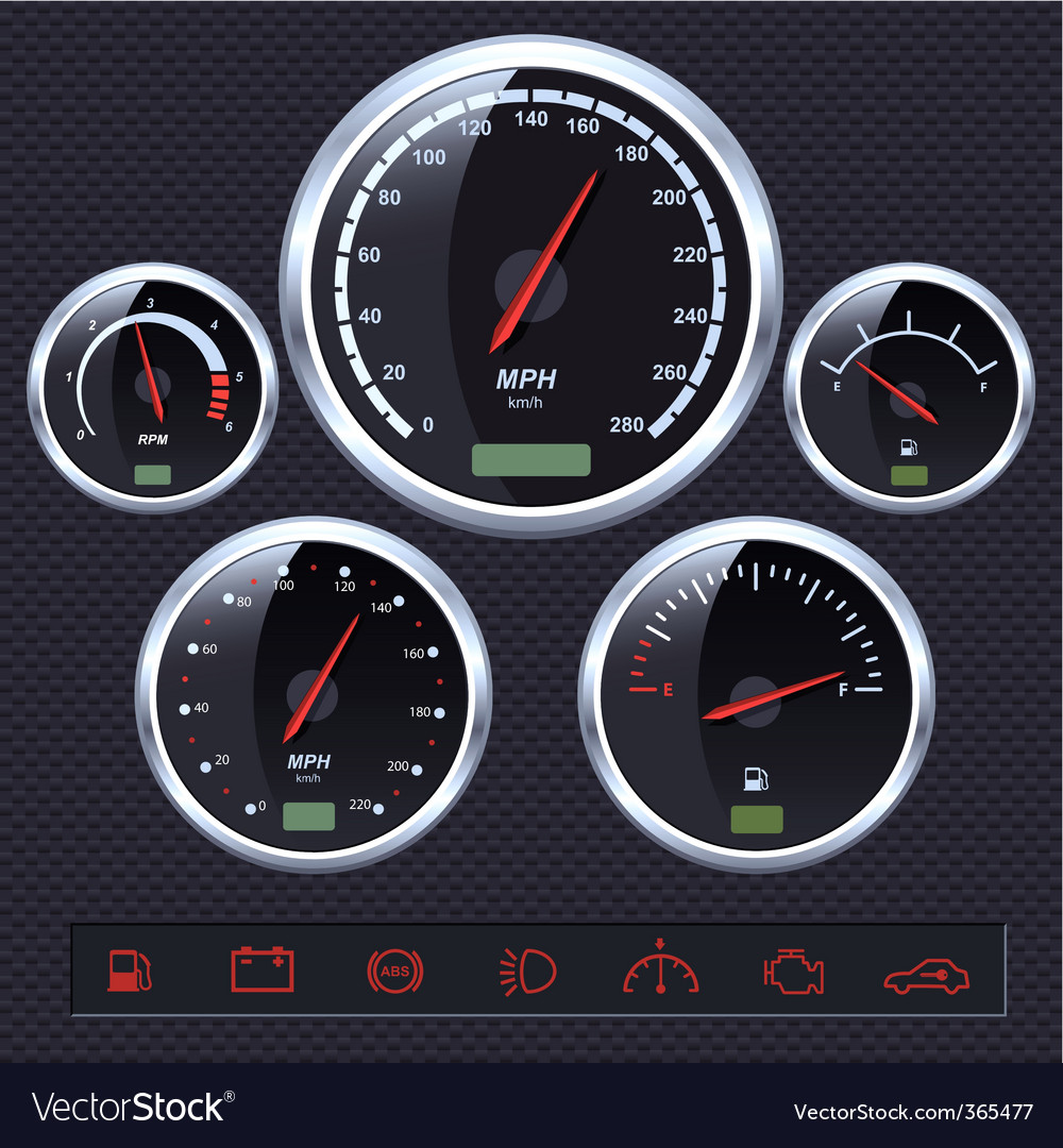 Sport car dials Royalty Free Vector Image VectorStock