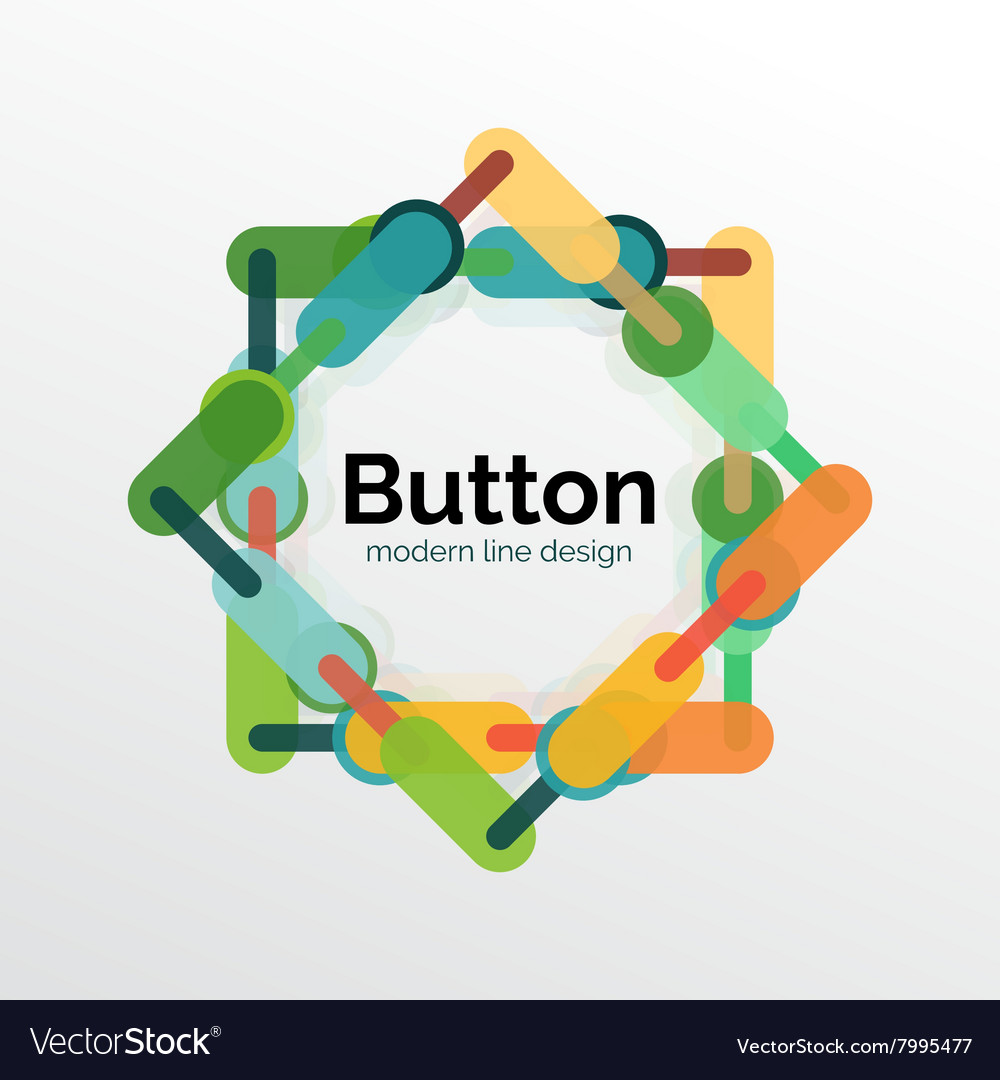 Thin line design geometric button flat