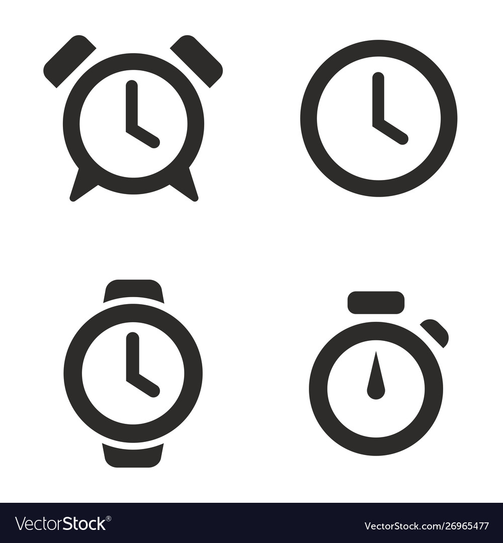 Time icon set clock symbol vector image Time icon set clock symbol