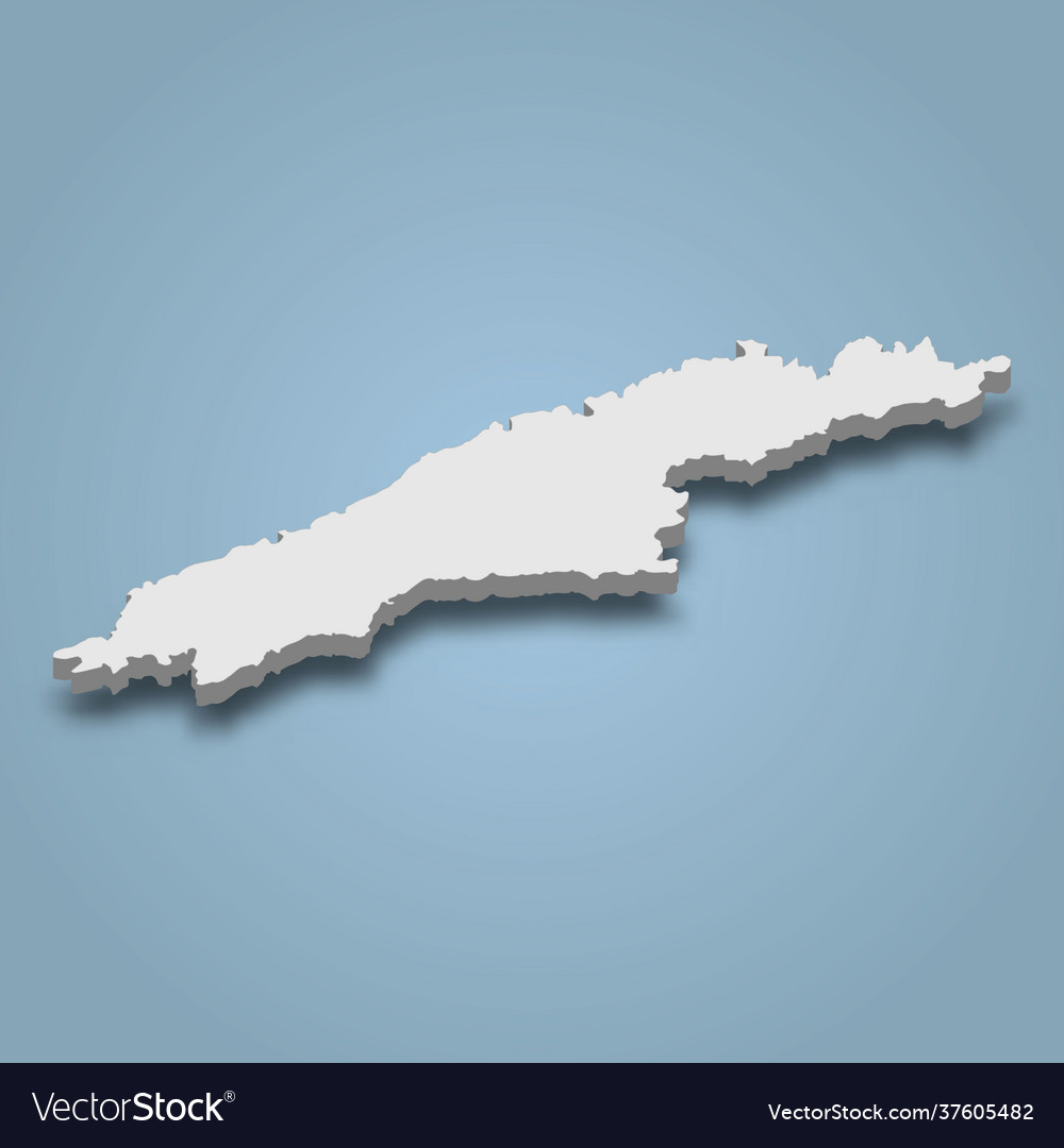 3d isometric map hydra is an island in greece