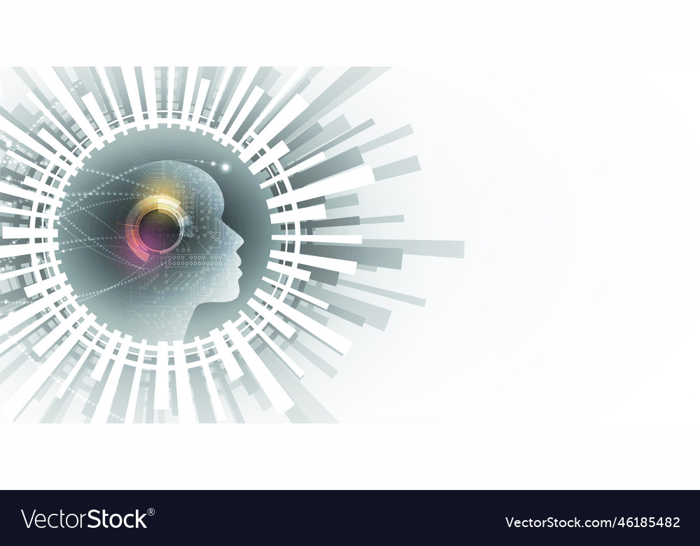 Artificial intelligence technology web background vector image Artificial intelligence technology web background