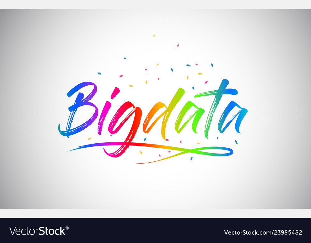 Bigdata creative word text with handwritten