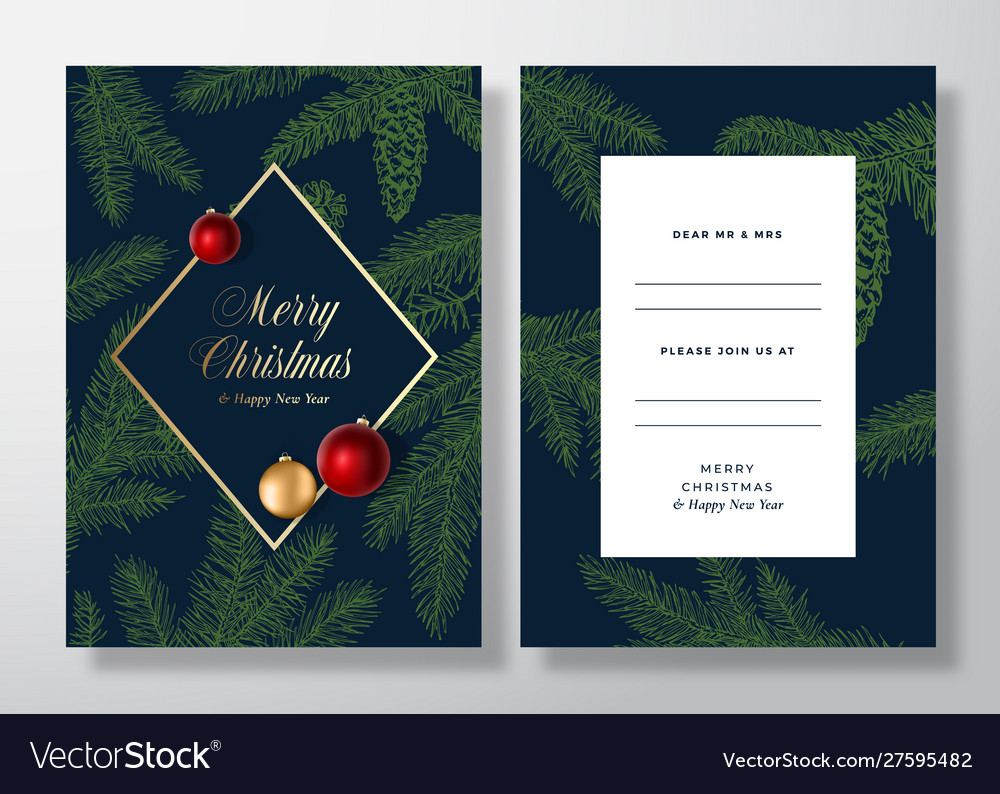 Christmas frame abstract invitation card Vector Image