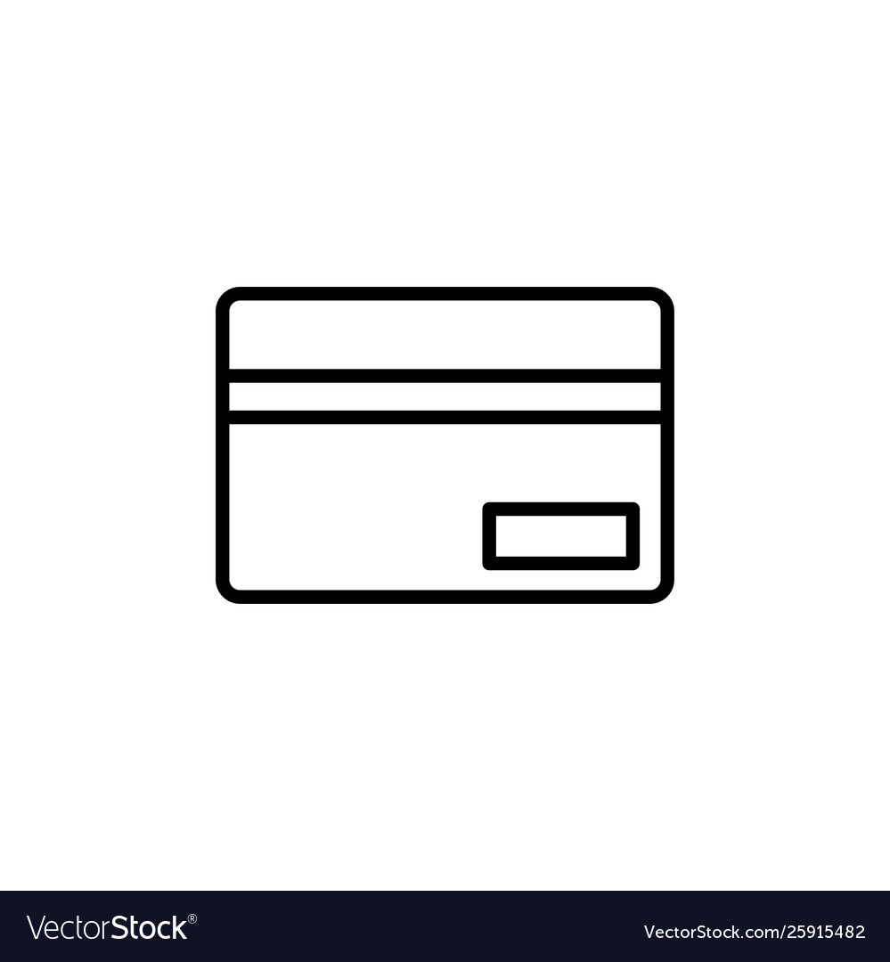 Credit card line icon in flat style for app ui vector image Credit card line icon in flat style for app ui