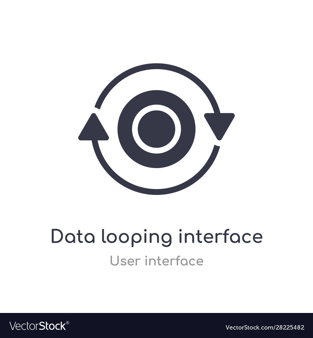 Data looping interface outline icon isolated line