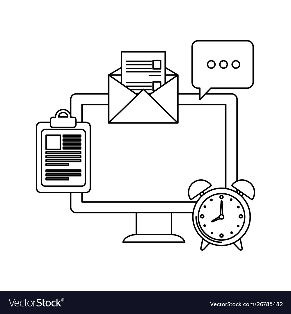 Desktop computer with envelope mail
