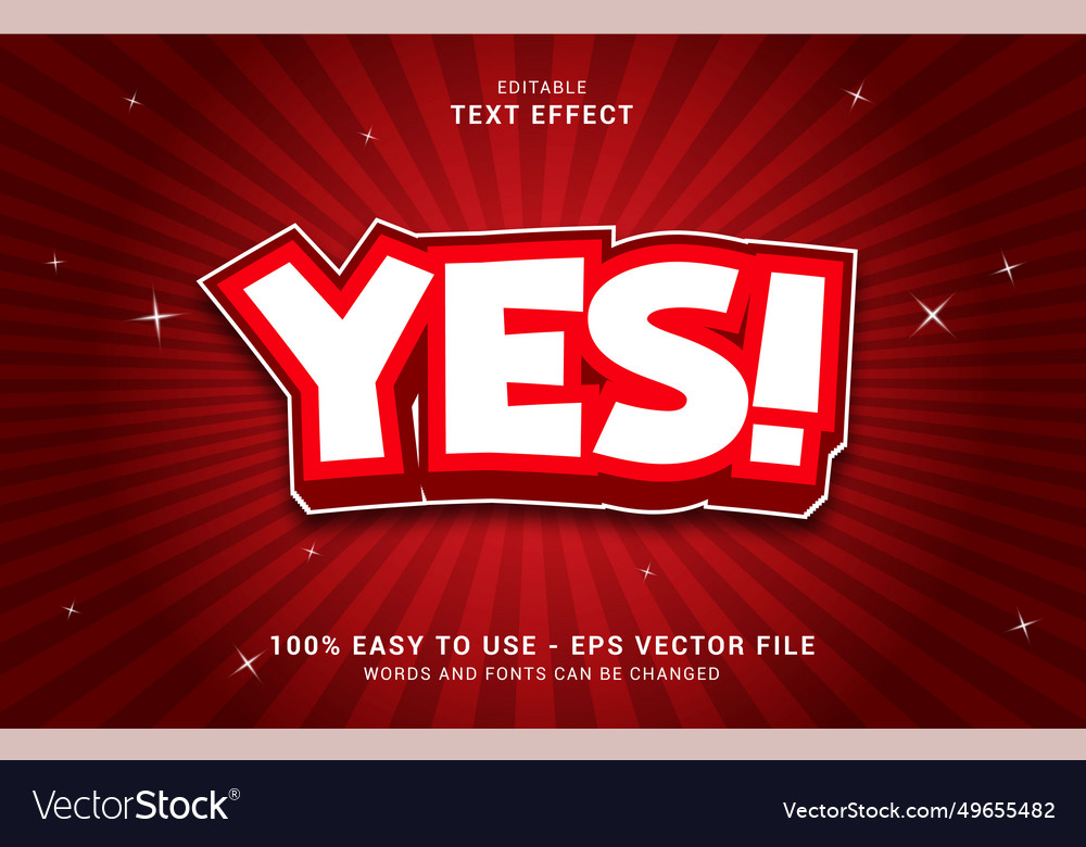 Editable text effect yes style