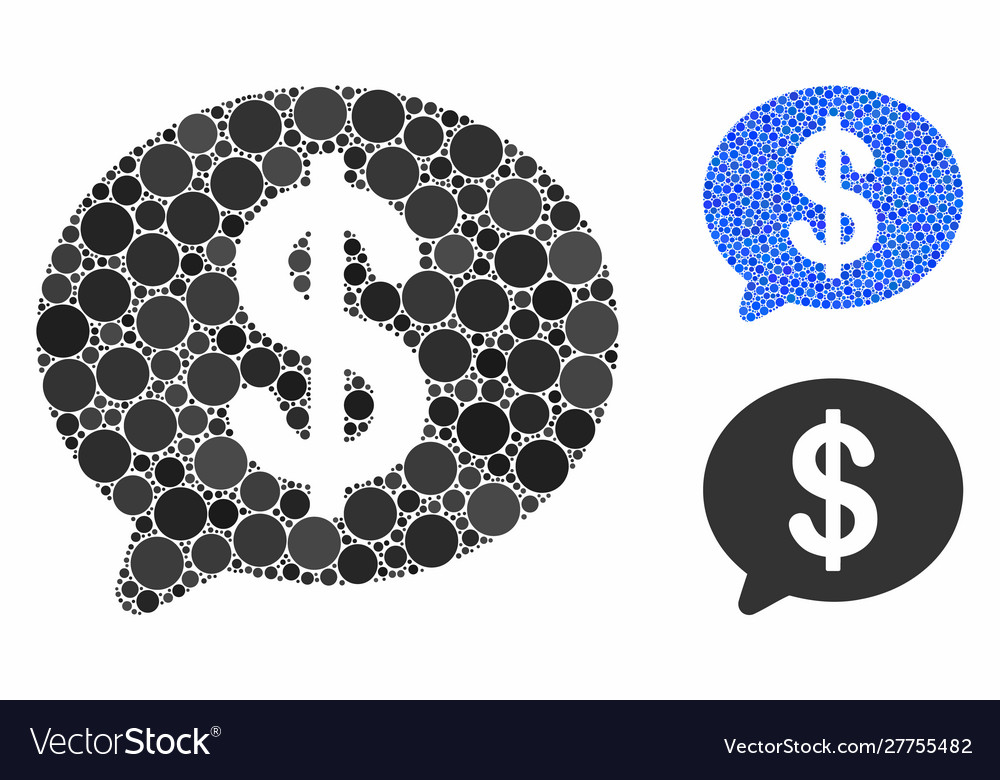 Financial message composition icon circles vector image Financial message composition icon circles