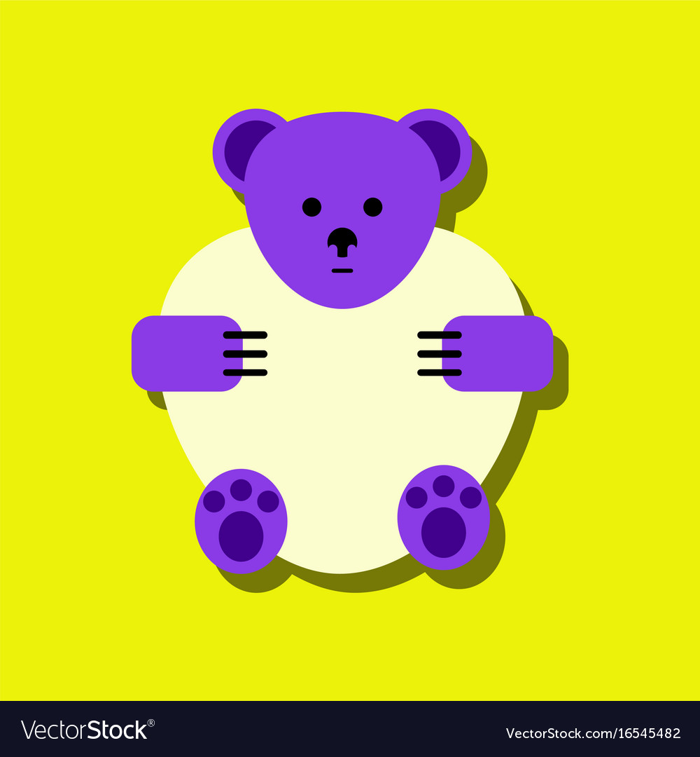 Flat icon design collection teddy bear in sticker