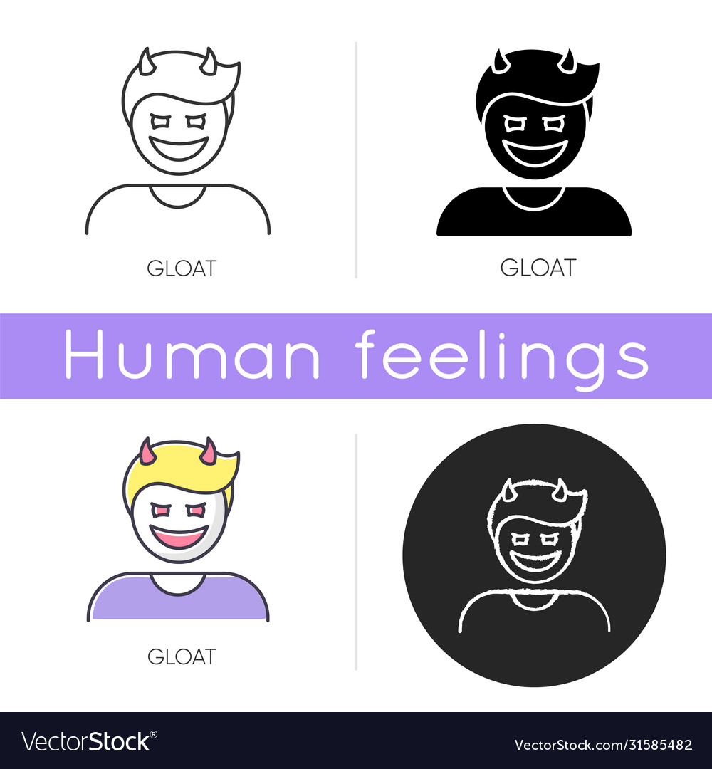 Gloat icon Royalty Free Vector Image - VectorStock