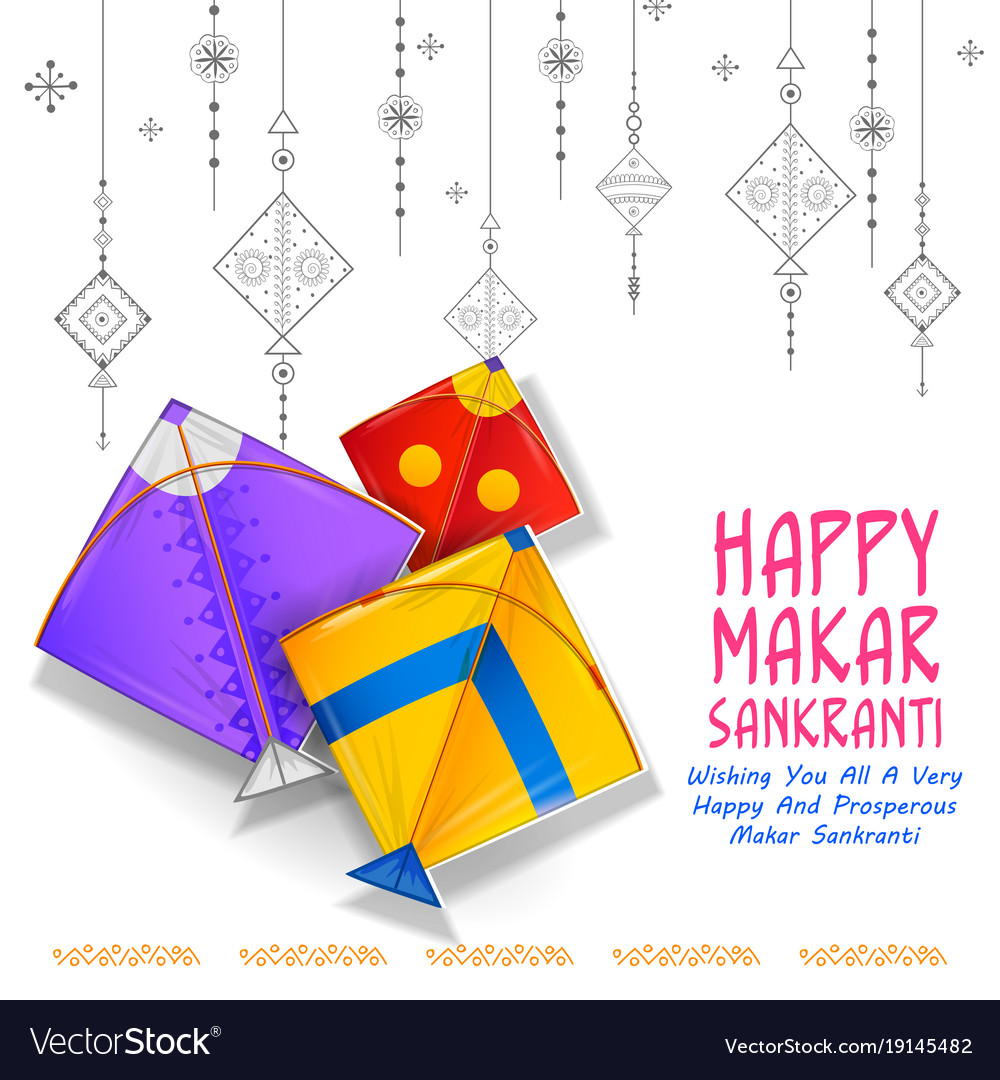 Happy makar sankranti wallpaper with colorful kite