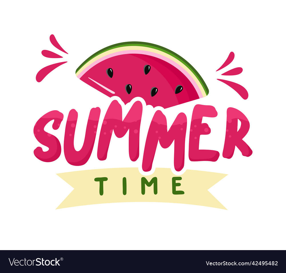 Lettering summer time on a white background Vector Image