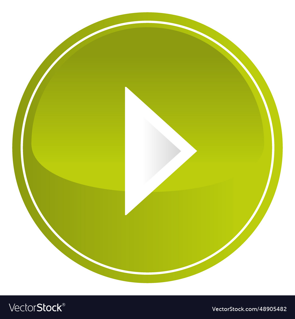 Lime round play button vector image Lime round play button