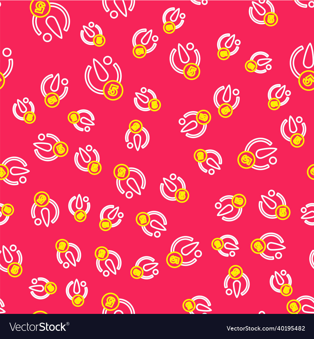 Line camera timer icon isolated seamless pattern vector image Line camera timer icon isolated seamless pattern
