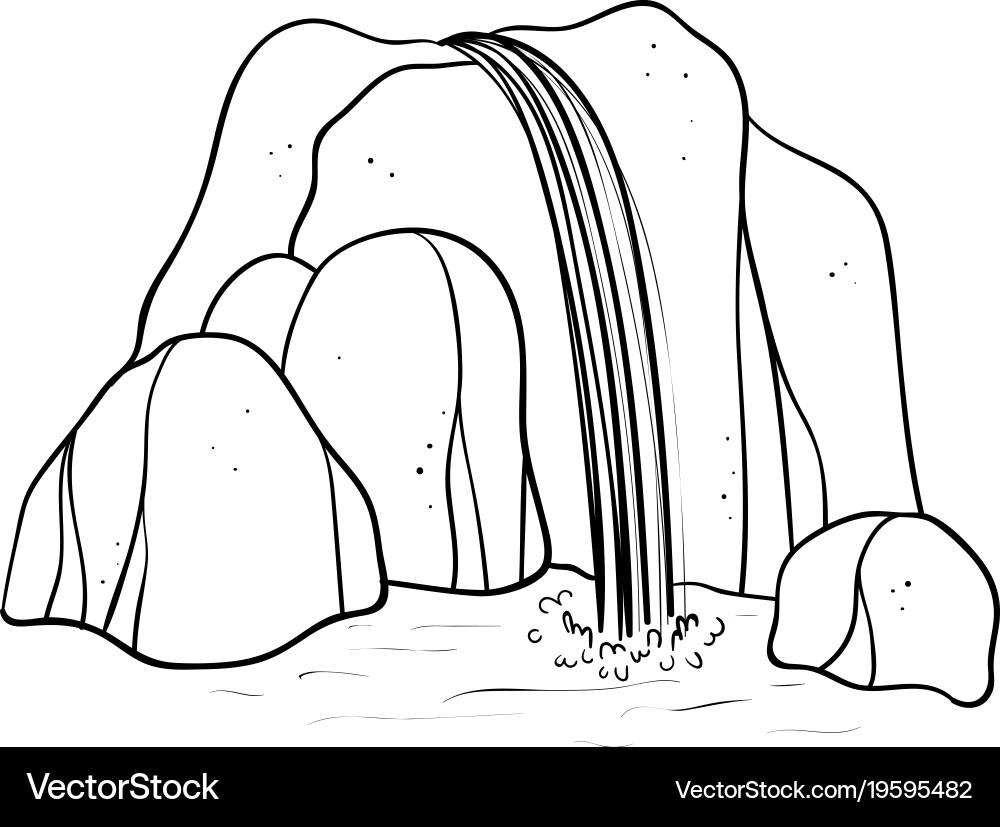 Mountain Waterfall Royalty Free Vector Image - VectorStock