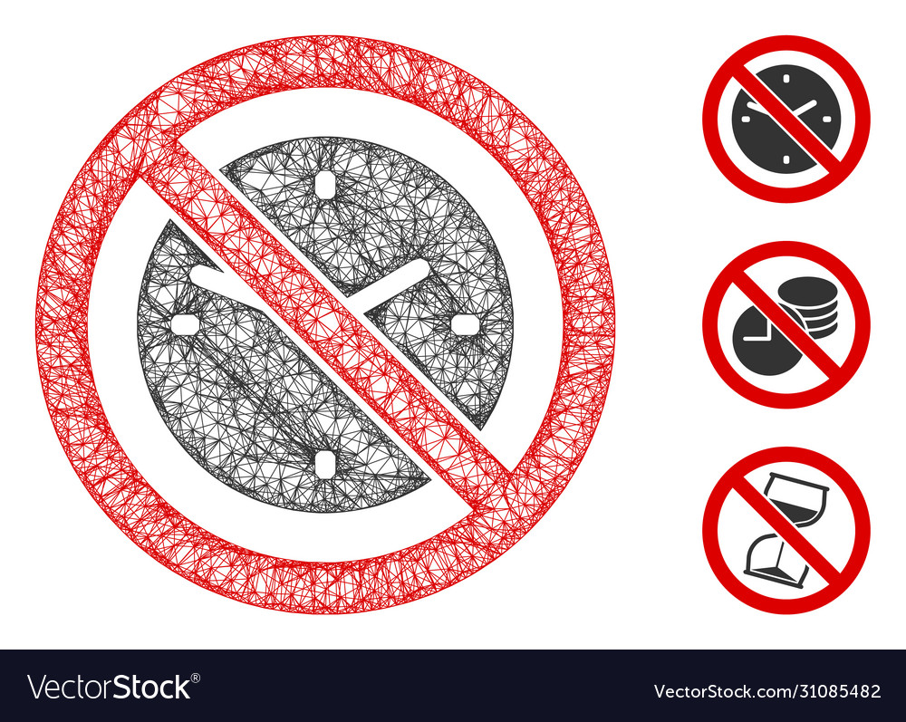No clock polygonal web mesh vector image No clock polygonal web mesh