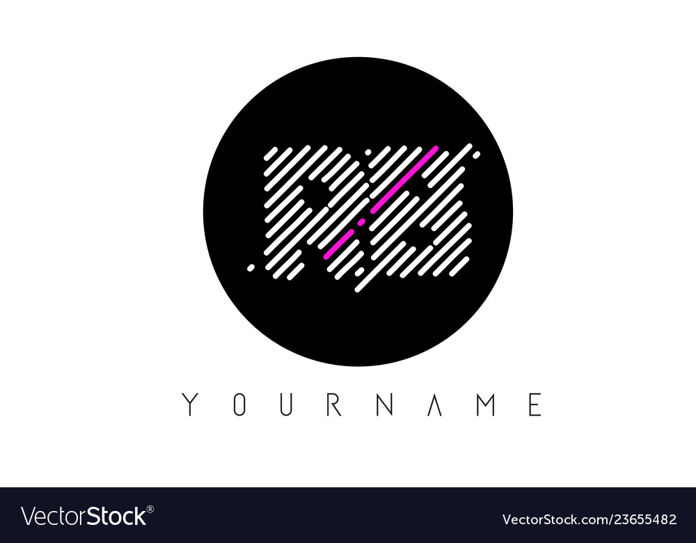 Rb letter logo design with white lines and black