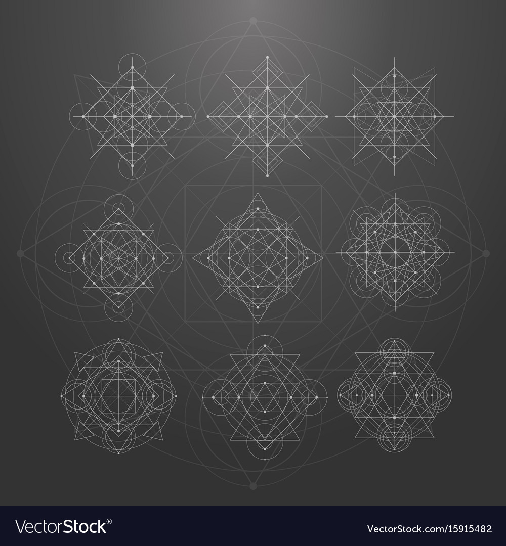 Sacred geometry signs set symbols and elements Vector Image