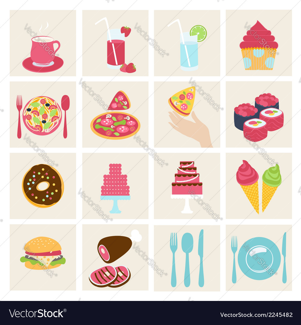 Set of food icons