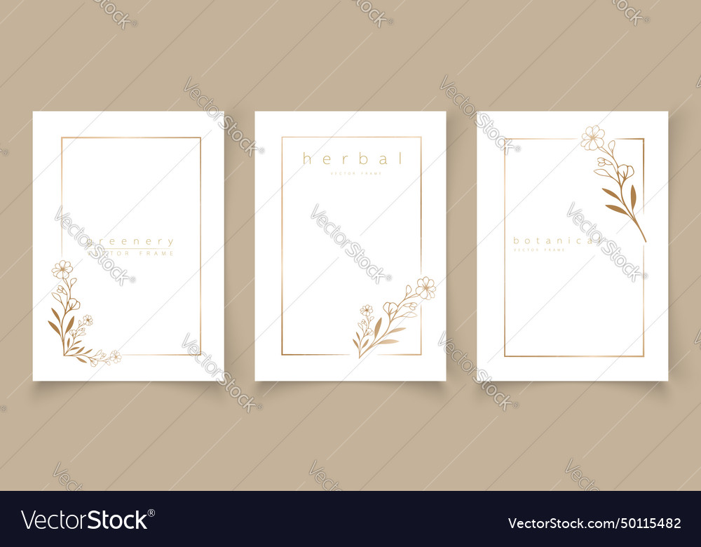 Set of frame templates in minimal linear style