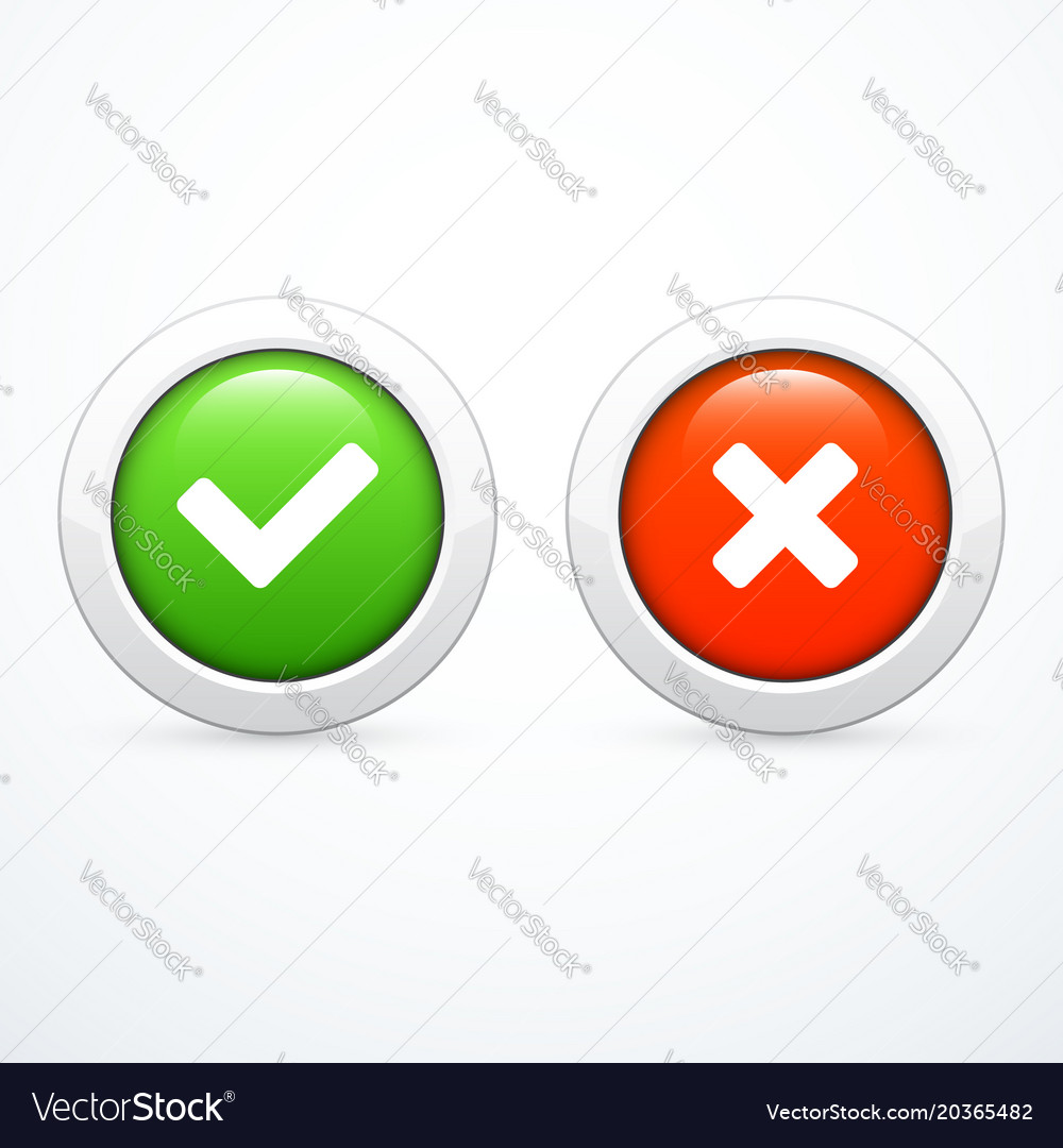 Tick and cross icons Royalty Free Vector Image