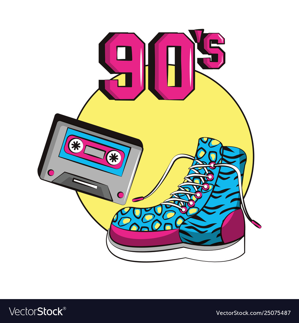 90s lips retro cartoons Royalty Free Vector Image