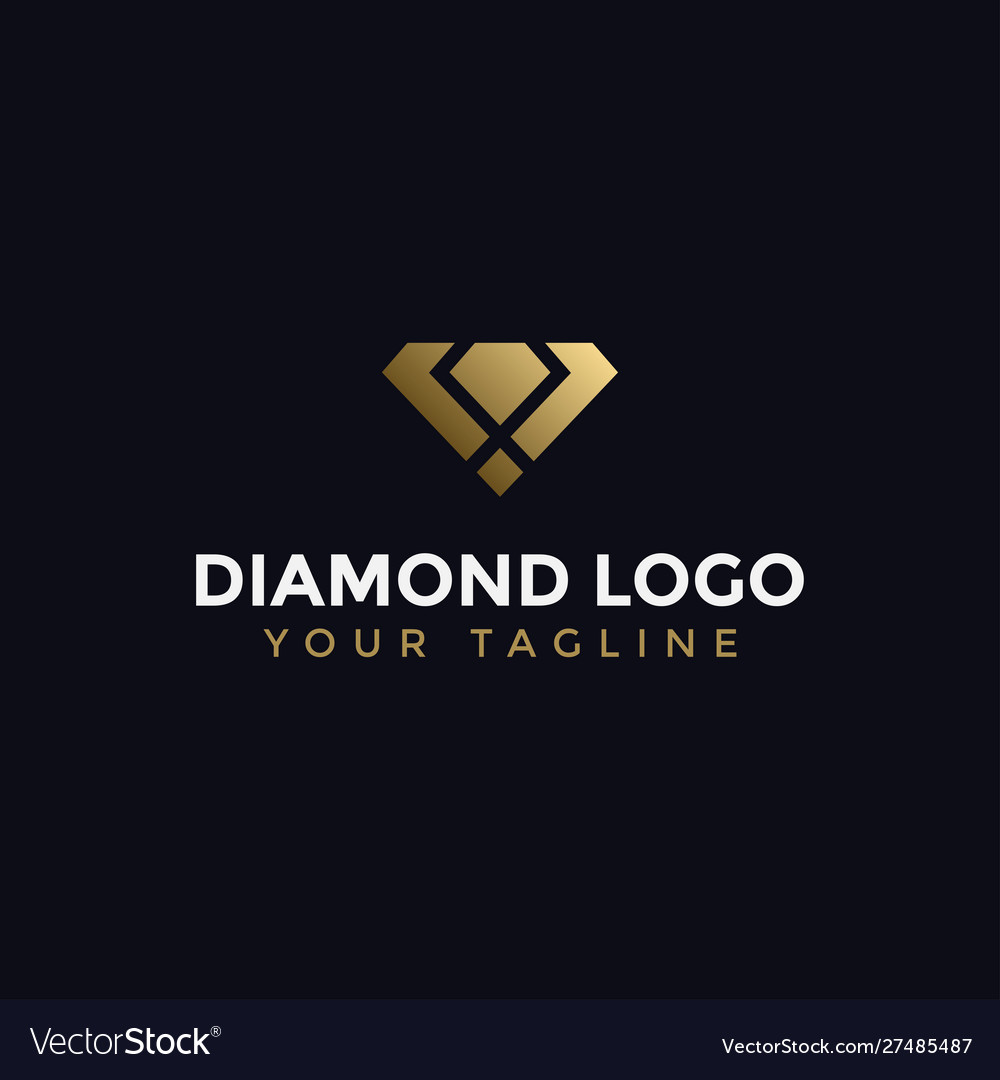 Abstract elegant diamond jewelry logo design Vector Image