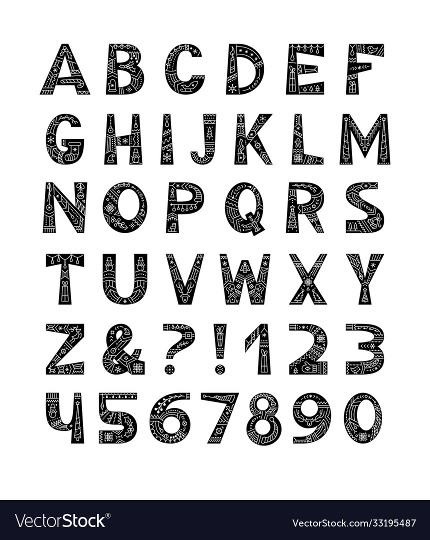 Christmas Alphabet Ornament Set