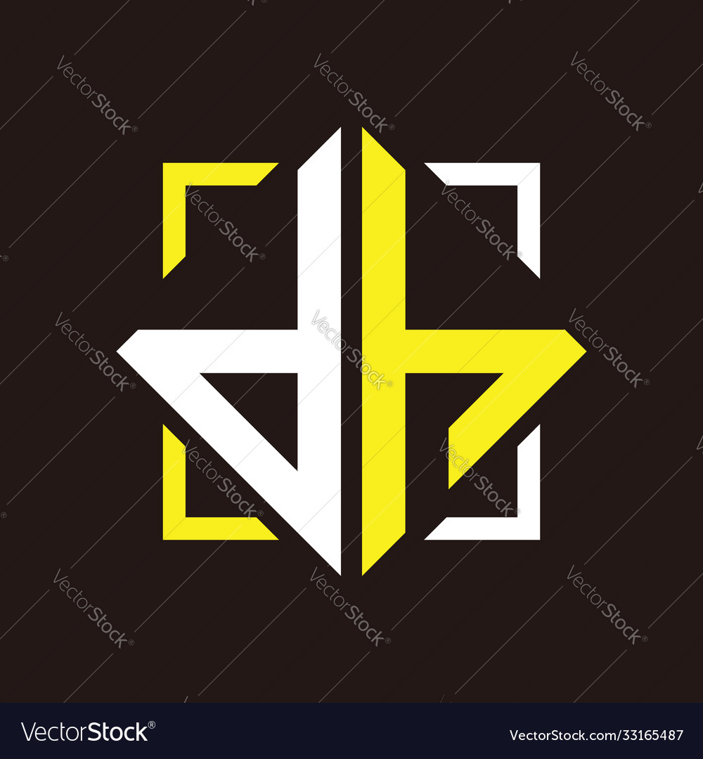 D h initials quadrangle monogram with square