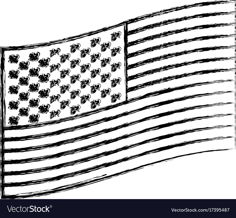 Flag united states of america flat design to side