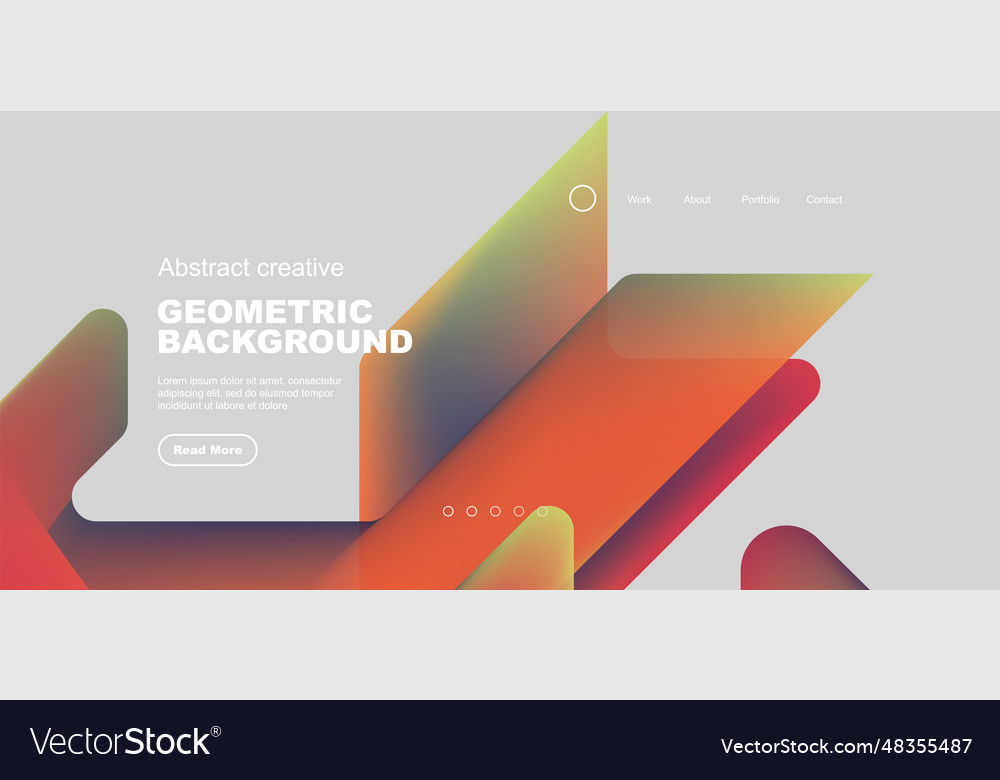 Fluid gradient triangles landing page background vector image Fluid gradient triangles landing page background