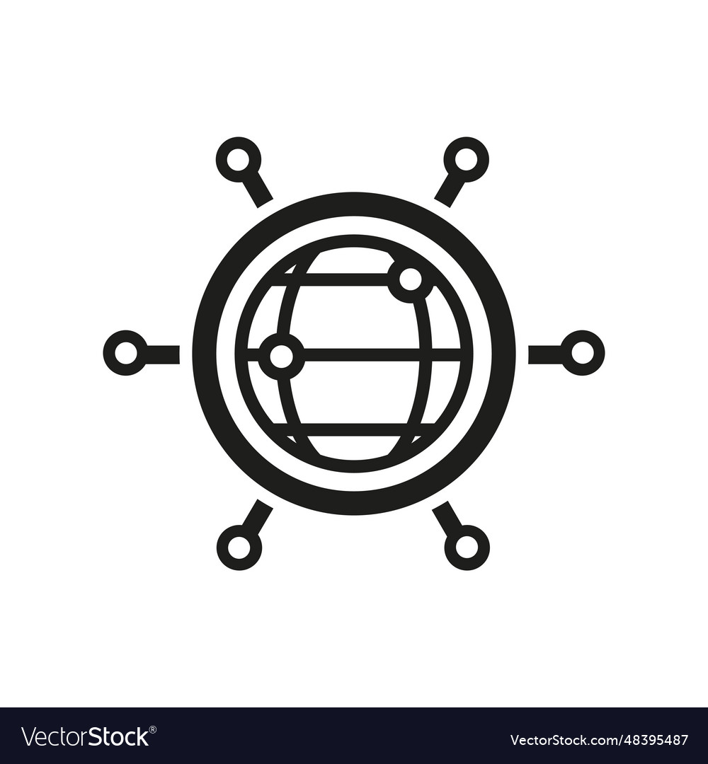 Global networking icon vector image Global networking icon