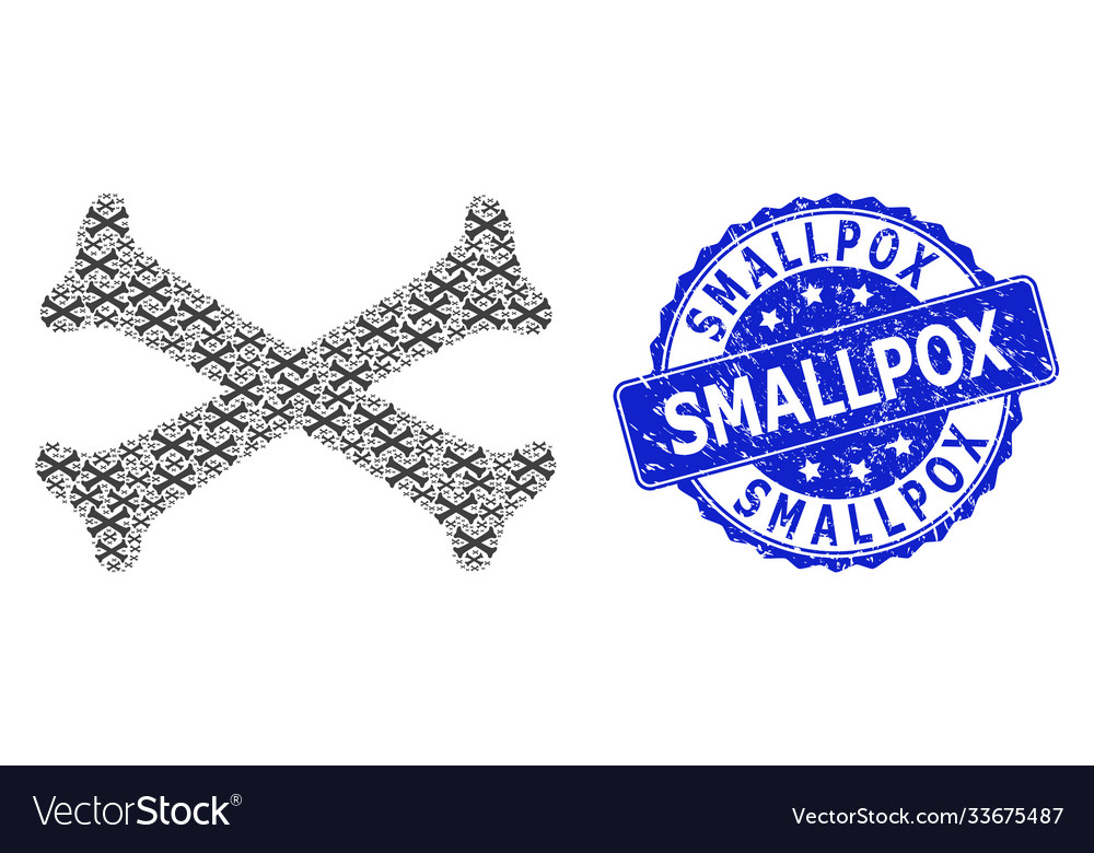 Grunge smallpox round seal and recursive crossing vector image Grunge smallpox round seal and recursive crossing