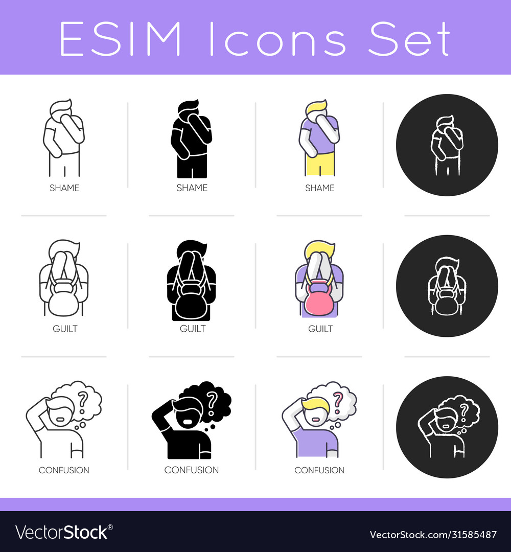 Human feeling icons set