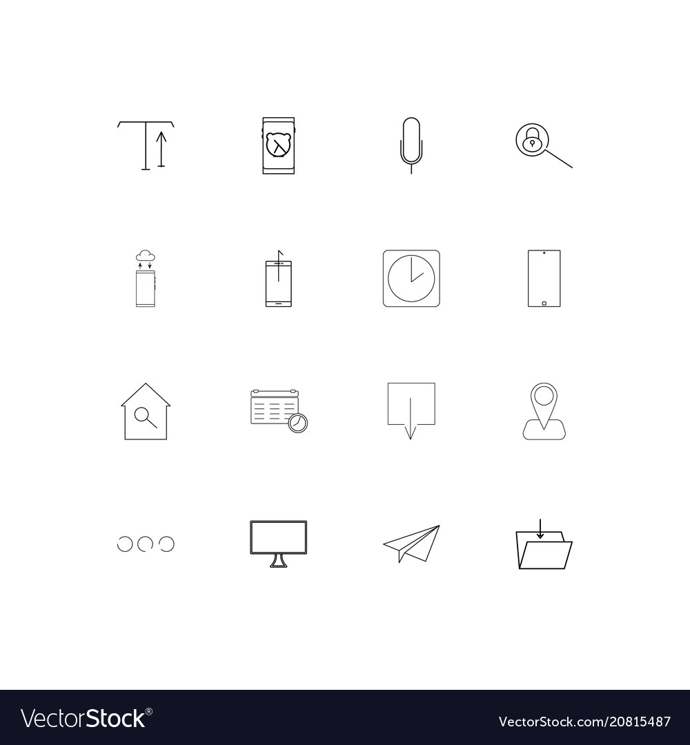 Internet of things linear thin icons set outlined