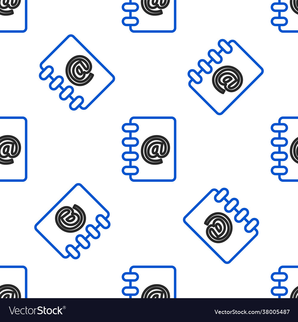 Line address book icon isolated seamless pattern vector image Line address book icon isolated seamless pattern