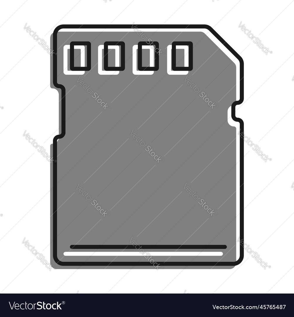 Linear icon memory card for storing information vector image Linear icon memory card for storing information