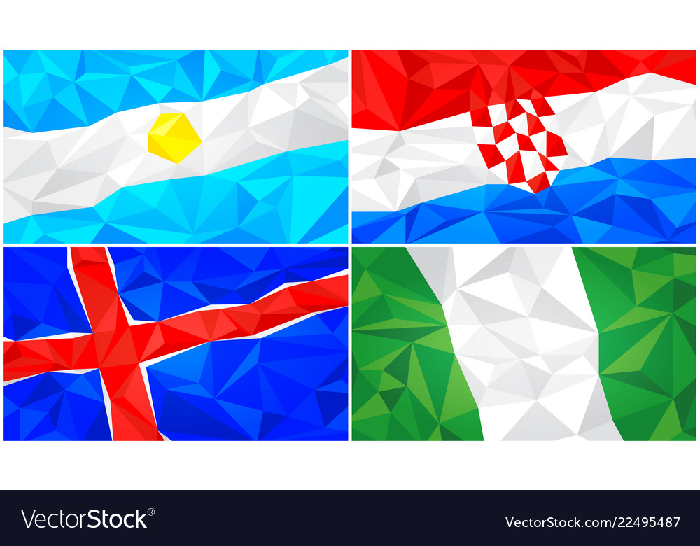 Low poly flag abstract polygonal triangular