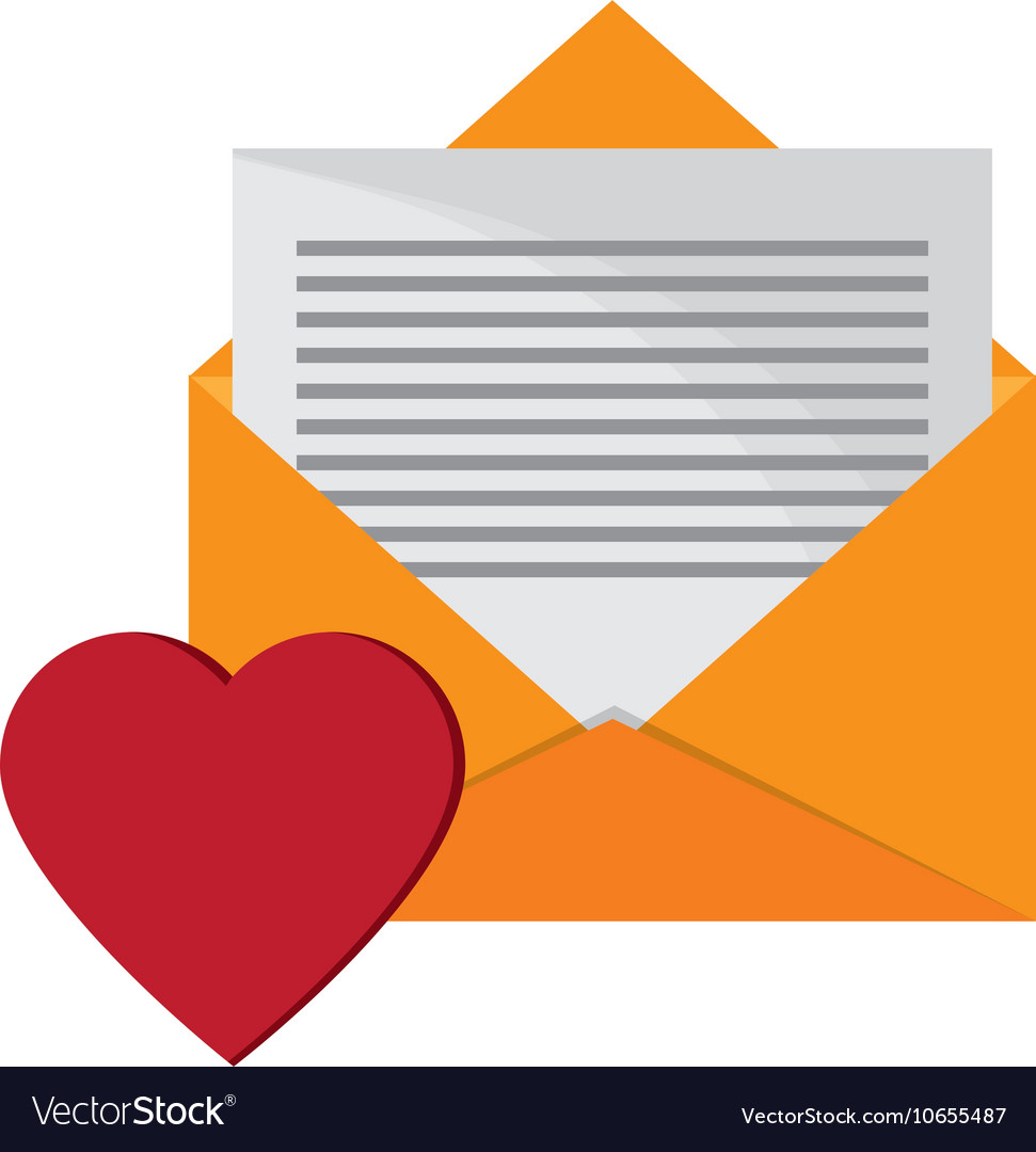 Message envelope and heart notification icon