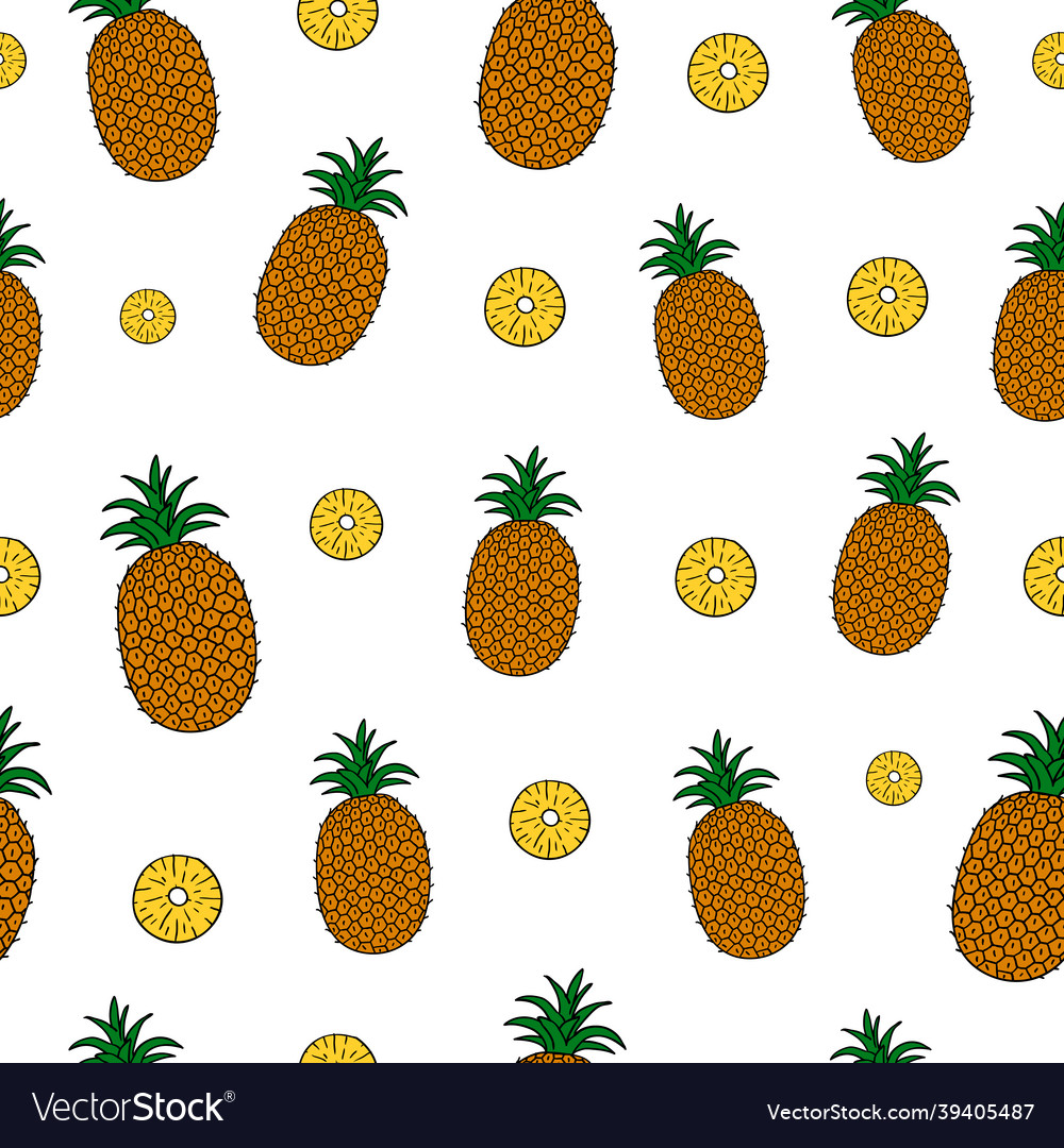 Seamless pattern with pineapples vector image Seamless pattern with pineapples