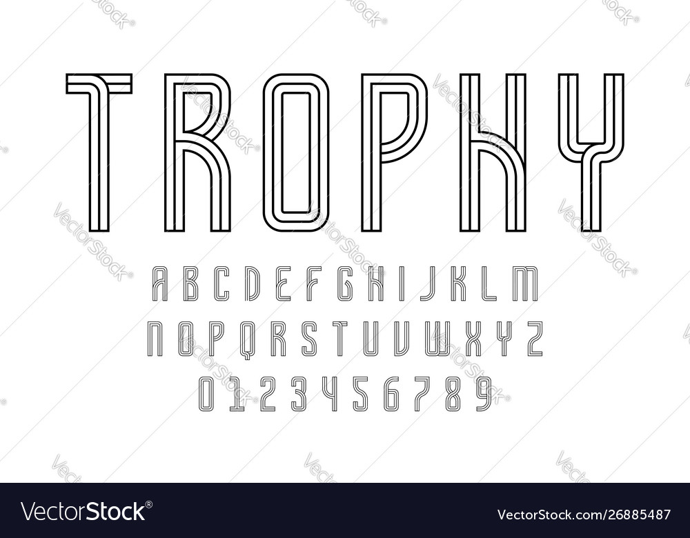 Set alphabets lines font modern abstract vector image Set alphabets lines font modern abstract