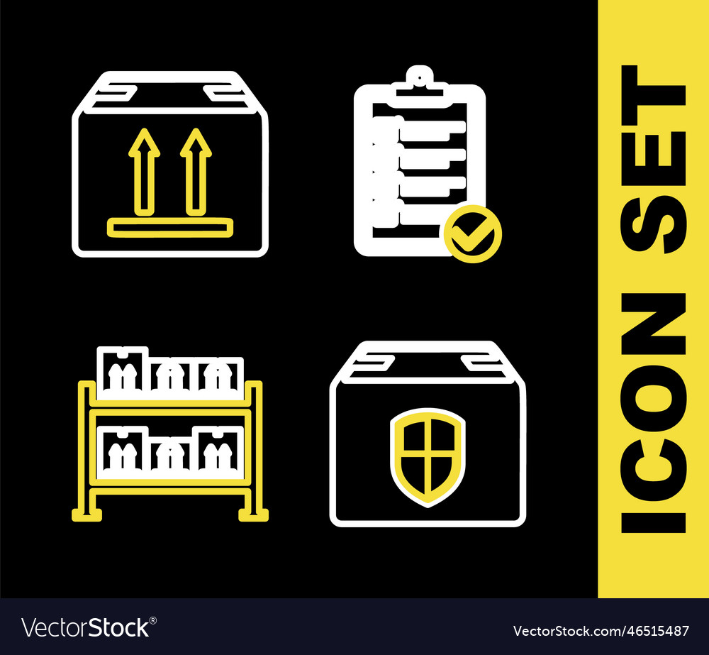 Set line verification of delivery list vector image Set line verification of delivery list