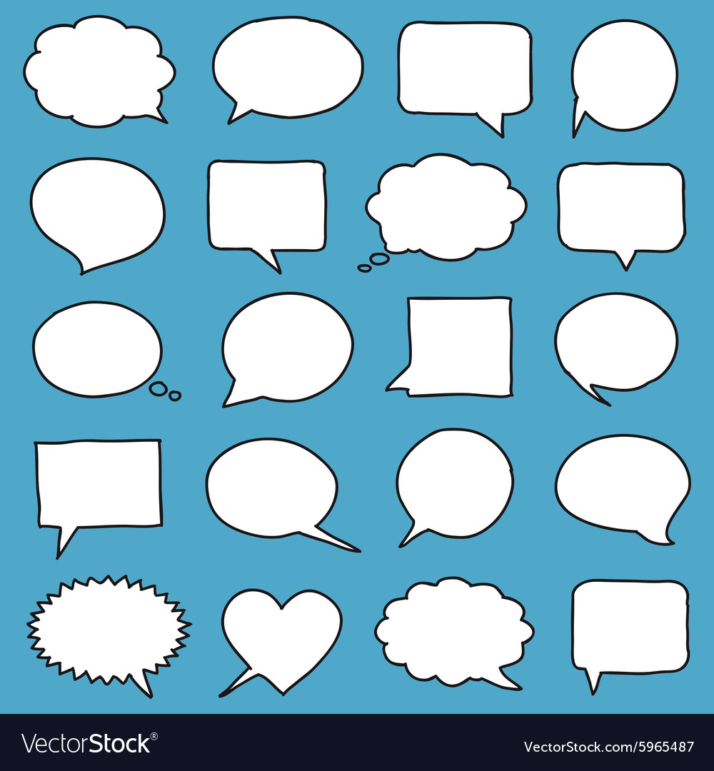 Speech Bubbles - Blue Background