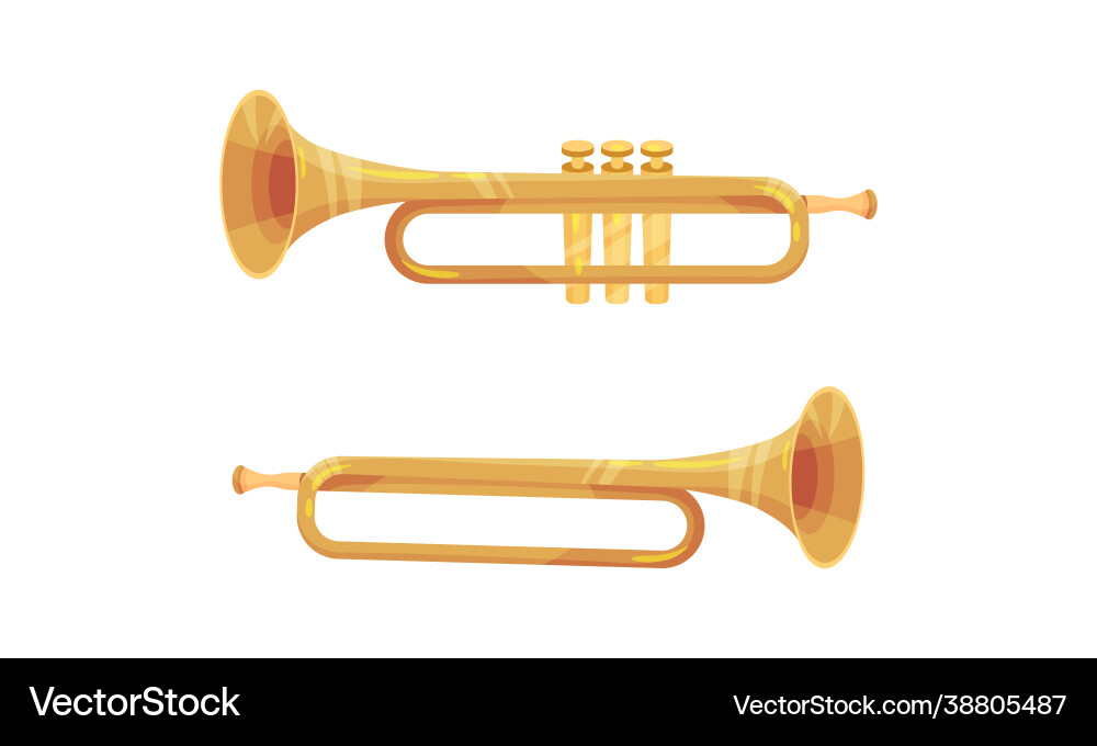 Wind musical instrument with mouthpiece Royalty Free Vector